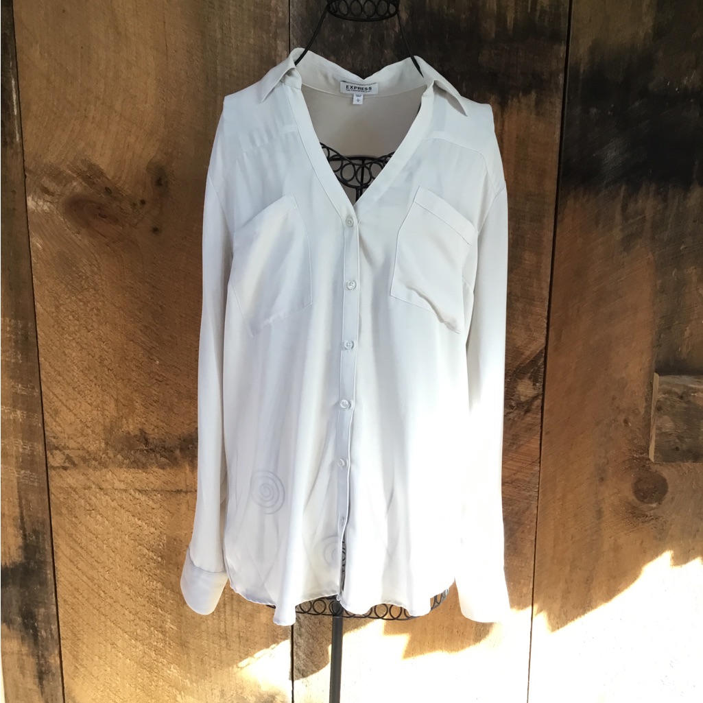 Express Gray Button Down